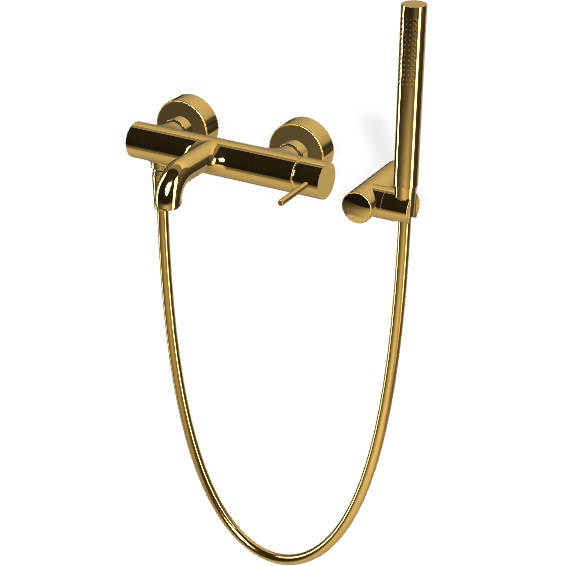 Смеситель для душа настенный Fima Carlo Frattini Spillo Up F3034NOR (золотой), с изливом