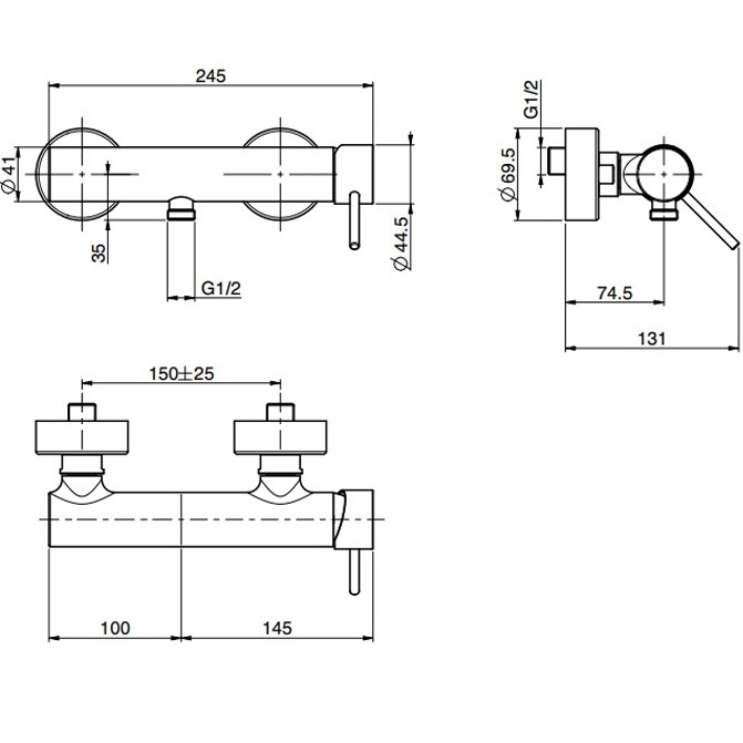 Смеситель для душа настенный Fima Carlo Frattini Spillo Up F3035/1CR (хром)