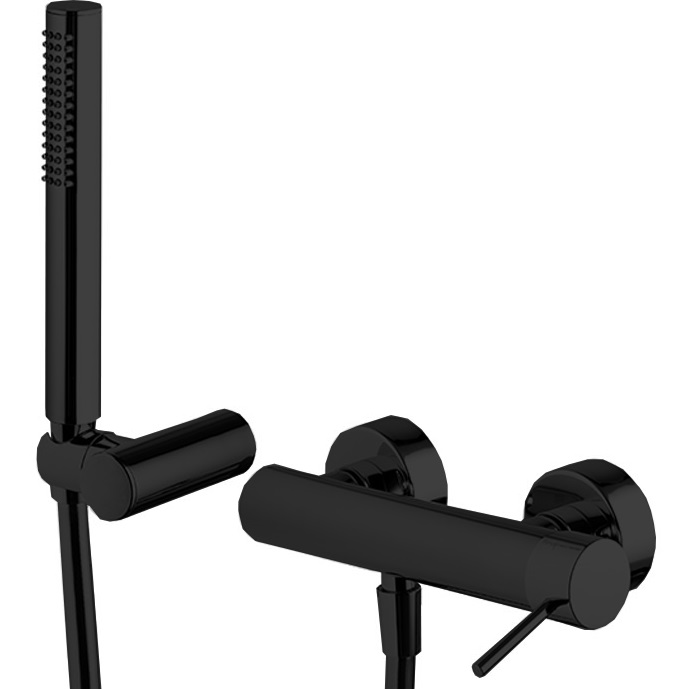 Смеситель для душа настенный Fima Carlo Frattini Spillo Up F3035NS (черный матовый), с ручным душем