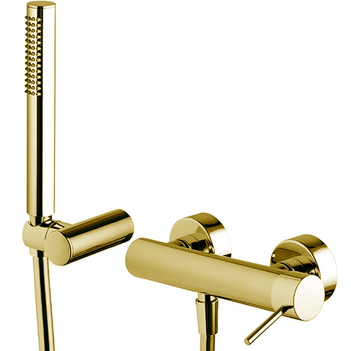Смеситель для душа настенный Fima Carlo Frattini Spillo Up F3035OR (золотой), с ручным душем