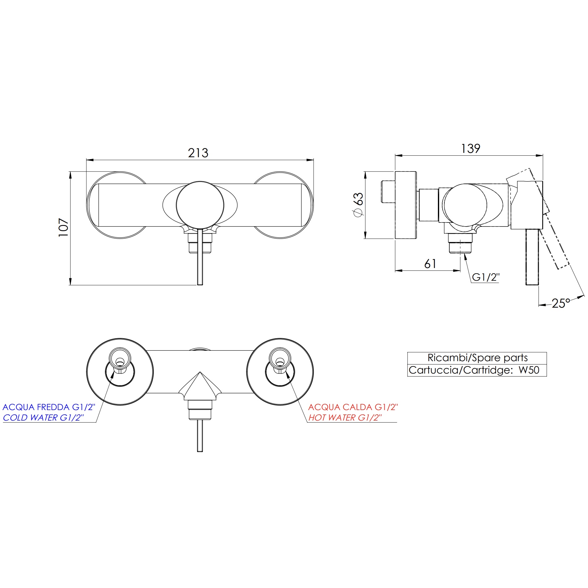 Смеситель для душа Remer Metrica MC33 (хром)