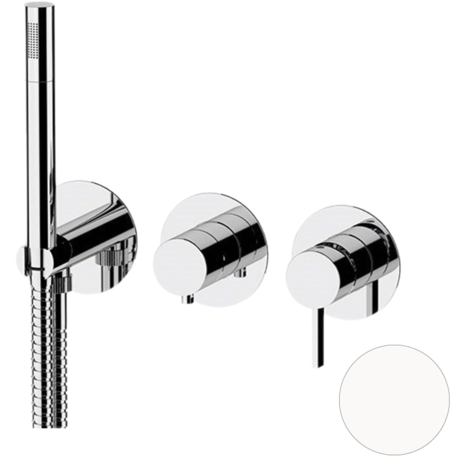 Смеситель для душа скрытого монтажа Remer Metrica MC97D2PBO (белый матовый)