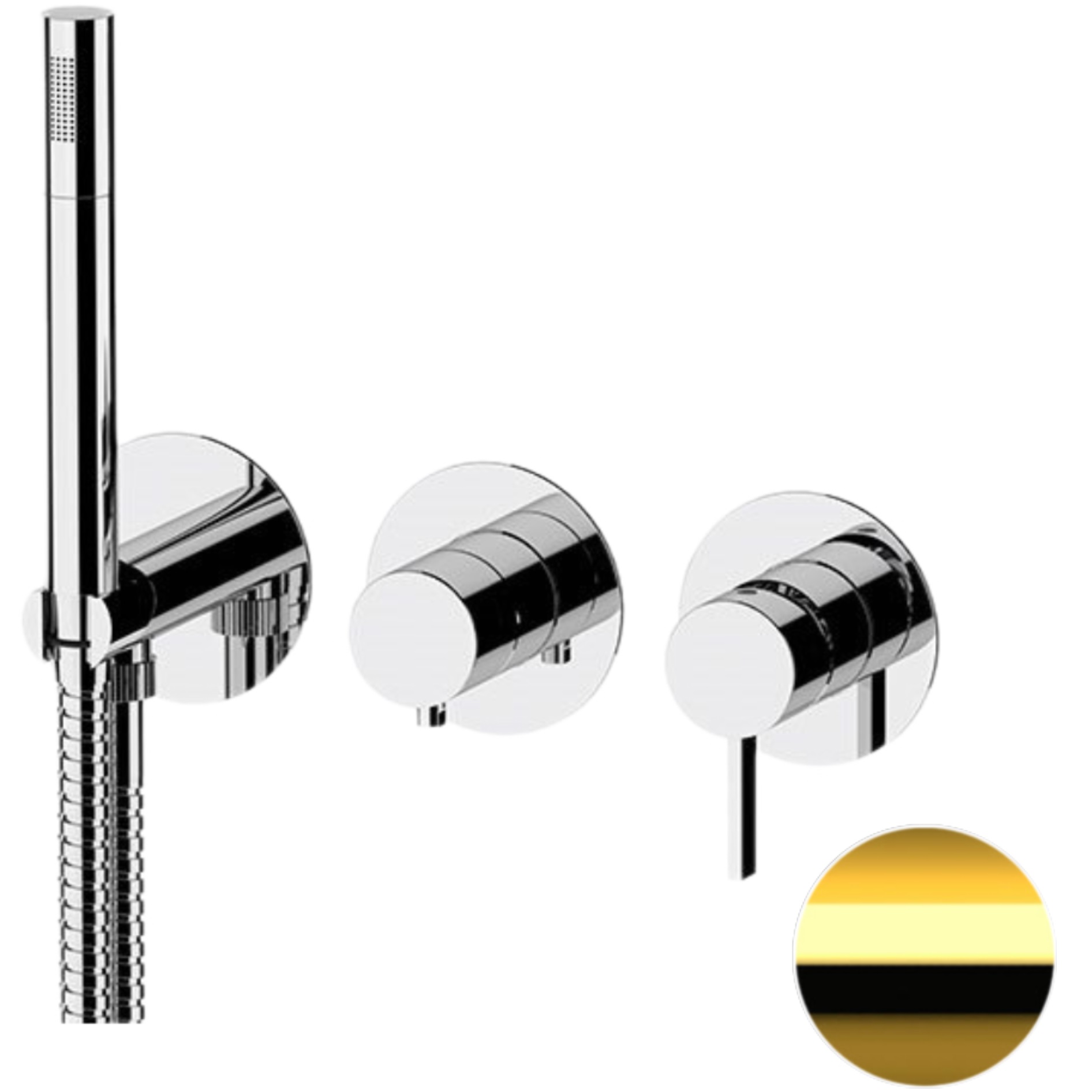 Смеситель для душа скрытого монтажа Remer Metrica MC97D2PDO (золотой)