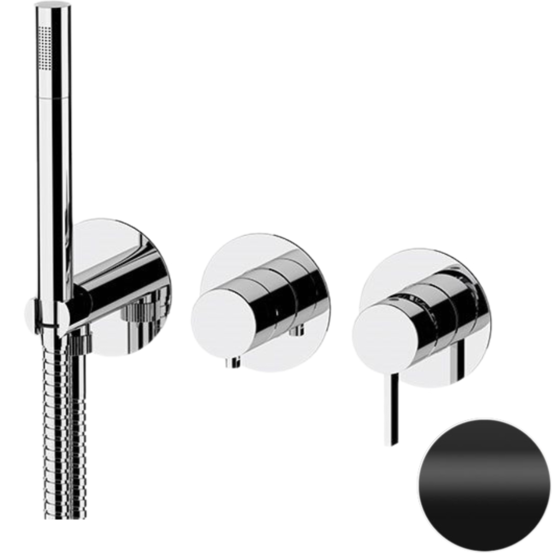 Смеситель для душа скрытого монтажа Remer Metrica MC97D2PNO (черный матовый)