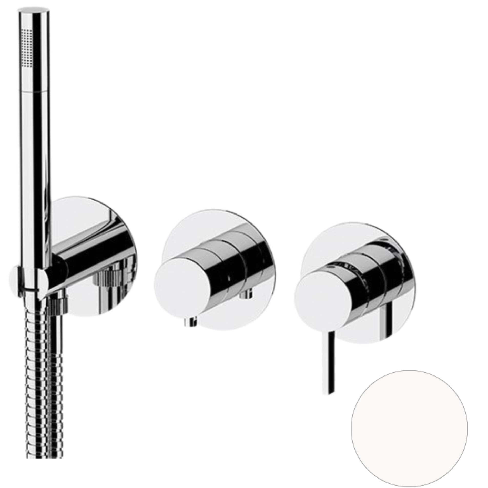 Смеситель для душа скрытого монтажа Remer Metrica MC97D3PBO (белый матовый)