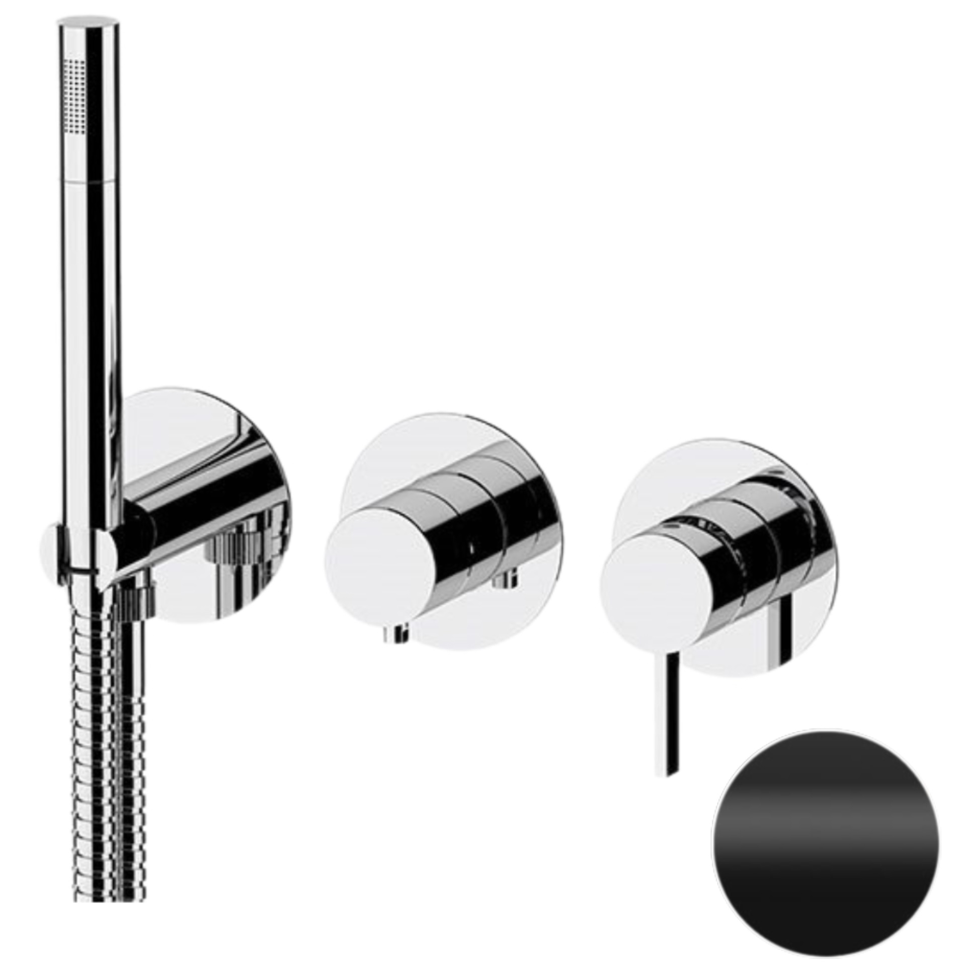 Смеситель для душа скрытого монтажа Remer Metrica MC97D3PNO (черный матовый)