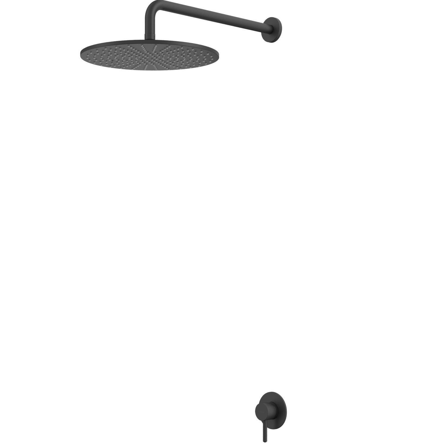 Смеситель для душа с верхним душем 30x30 см., Whitecross Серия Y YSET01BL (черный матовый), без излива