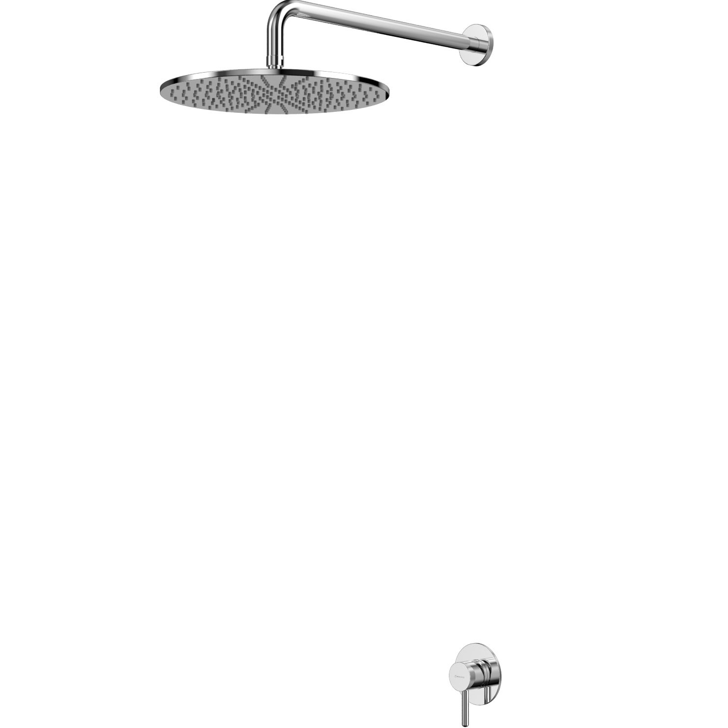 Смеситель для душа с верхним душем 30x30 см., Whitecross Серия Y YSET01CR (хром), без излива
