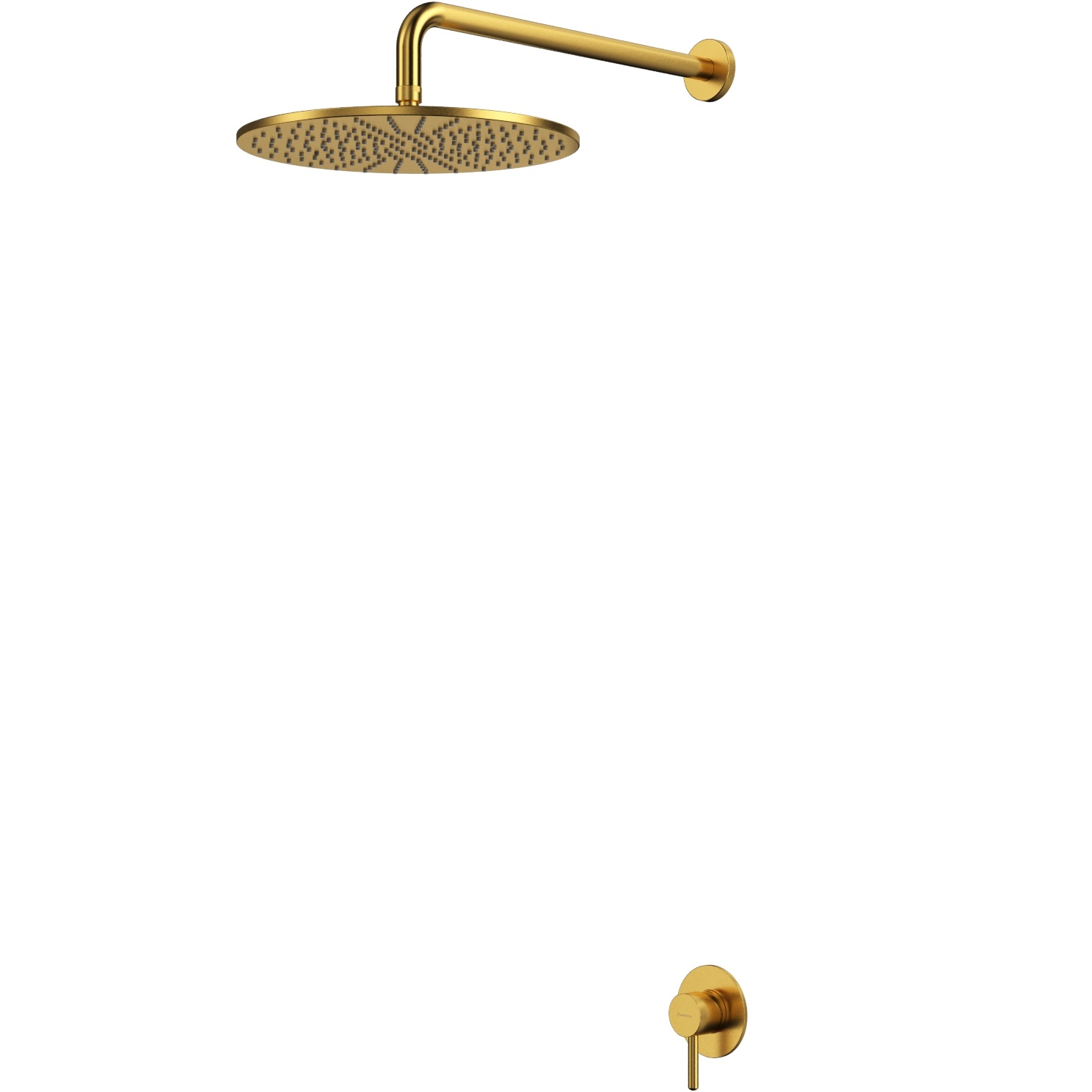 Смеситель для душа с верхним душем 30x30 см., Whitecross Серия Y YSET01GLB (золото брашированное), без излива