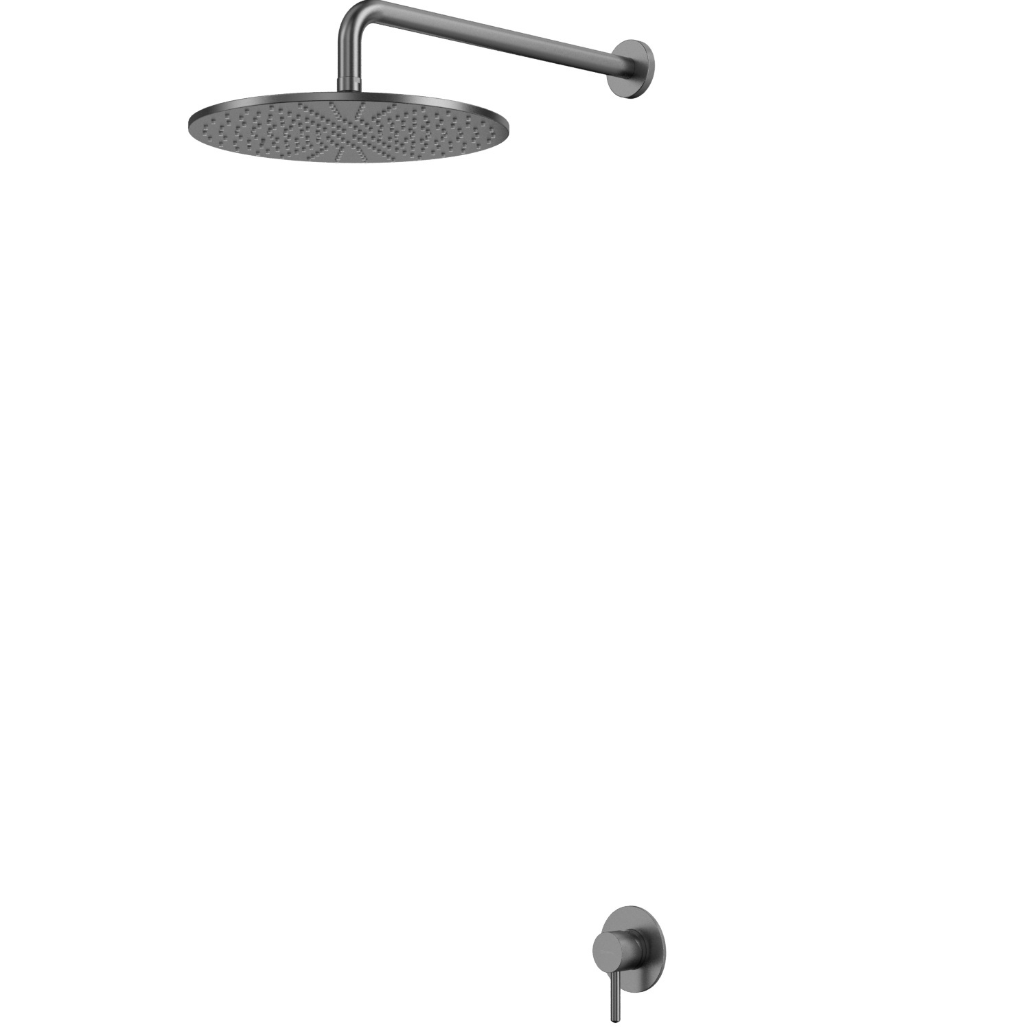 Смеситель для душа с верхним душем 30x30 см., Whitecross Серия Y YSET01GM (оружейный металл), без излива
