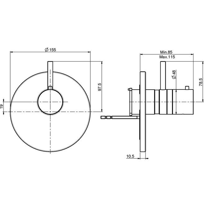 Смеситель для душа скрытого монтажа Fima Carlo Frattini Fimatherm F4039X1CR (хром), с термостатом, 1 источник