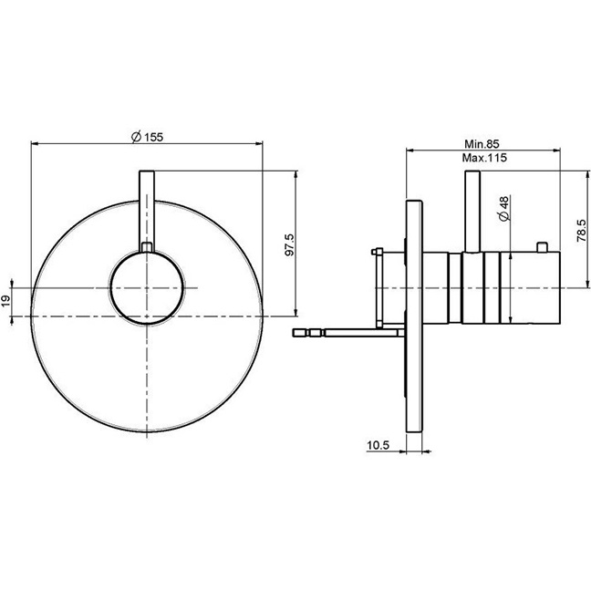 Смеситель для душа скрытого монтажа Fima Carlo Frattini Fimatherm F4039X1OR (золотой), с термостатом, 1 источник