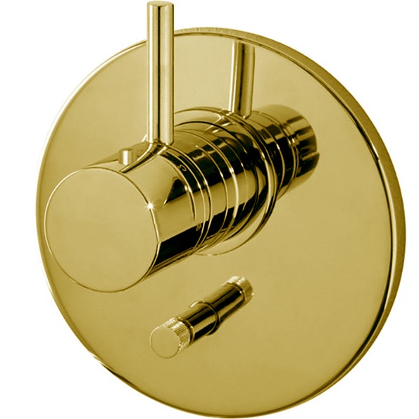 Смеситель для душа скрытого монтажа Fima Carlo Frattini Fimatherm F4039X2OR (золотой), с термостатом, 2 источника