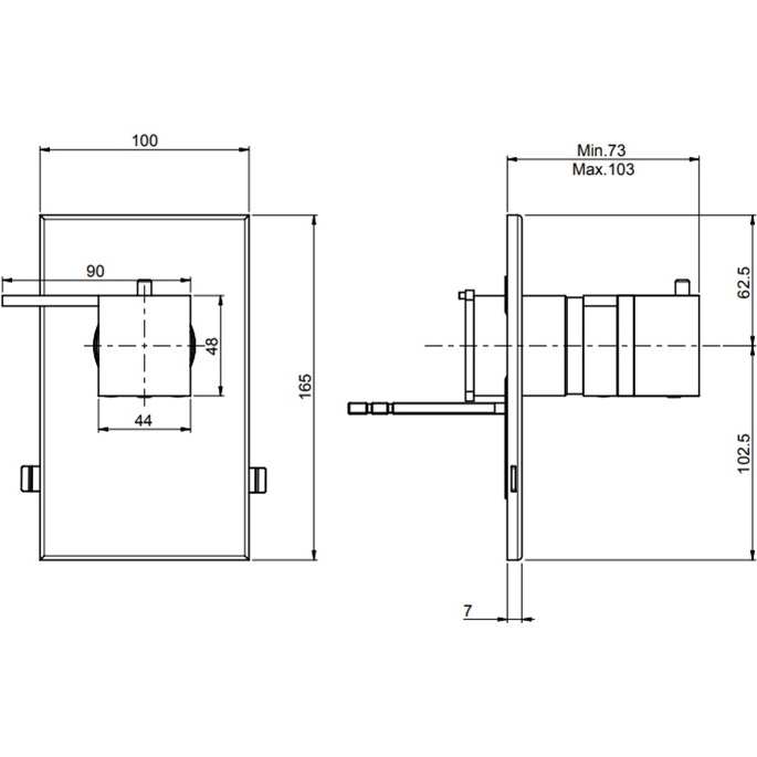 Смеситель для душа скрытого монтажа Fima Carlo Frattini Fimatherm F4049X1CR (хром), с термостатом, 1 источник