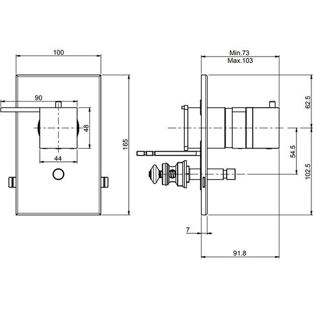 Смеситель для душа скрытого монтажа Fima Carlo Frattini Fimatherm F4049X2NS (черный матовый), с термостатом, 2 источника