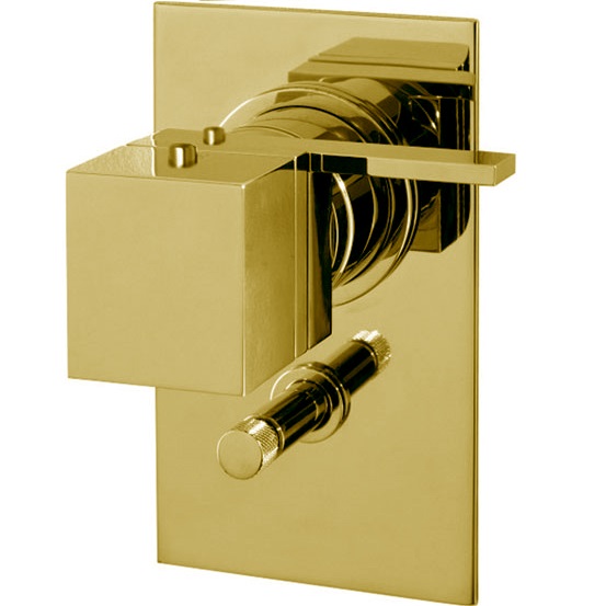 Смеситель для душа скрытого монтажа Fima Carlo Frattini Fimatherm F4049X2OR (золотой), с термостатом, 2 источника