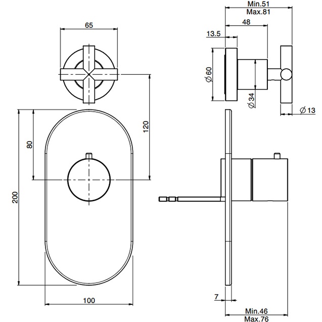 Смеситель для душа скрытого монтажа Fima Carlo Frattini Fimatherm F5333X1NS (черный матовый), с термостатом, 1 источник