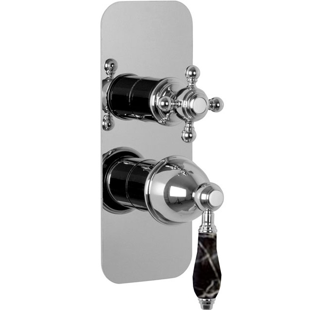 Смеситель для душа скрытого монтажа Fima Carlo Frattini Herend F5409X6CNCR (хром, черная ручка)