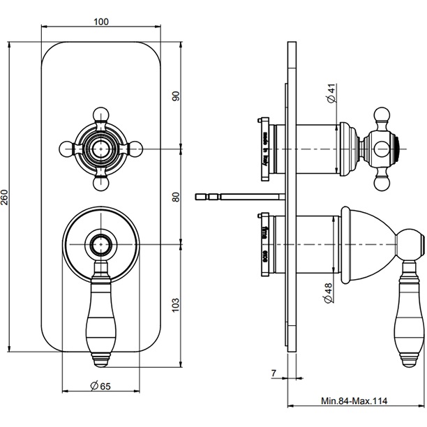 Смеситель для душа скрытого монтажа Fima Carlo Frattini Herend F5409X6CNCR (хром, черная ручка)