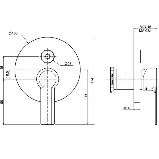 Смеситель для душа скрытого монтажа Fima Carlo Frattini Mast F3139E2CR (хром)
