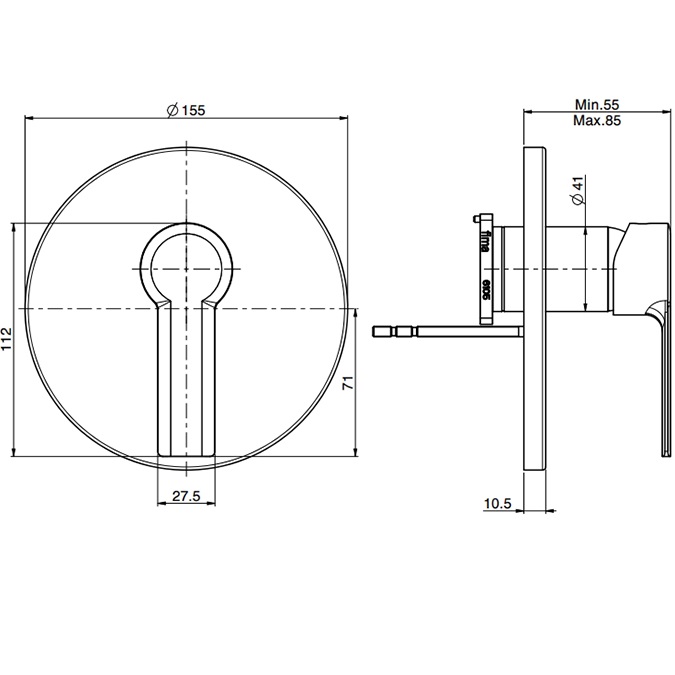 Смеситель для душа скрытого монтажа Fima Carlo Frattini Mast F3139X1NS (черный матовый)