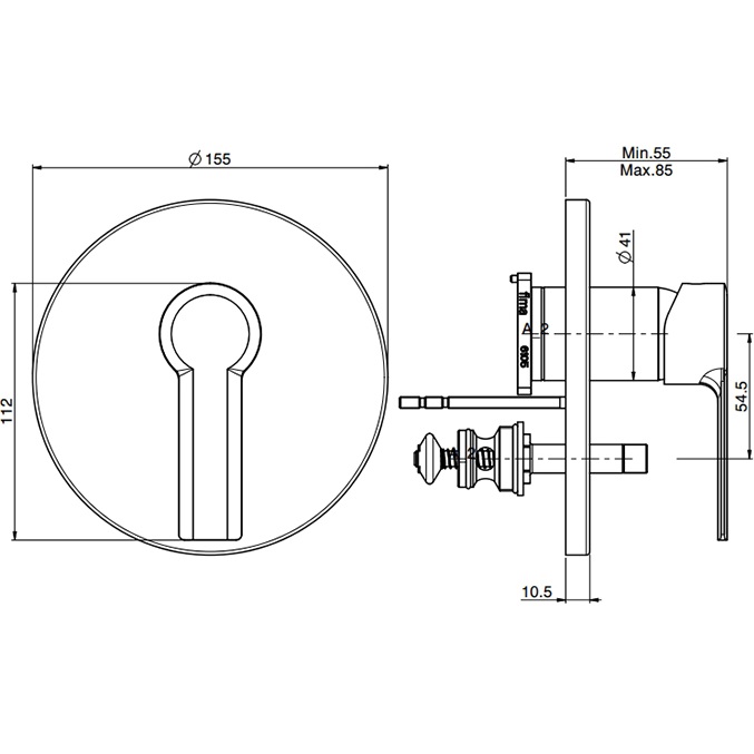 Смеситель для душа скрытого монтажа Fima Carlo Frattini Mast F3139X2NS (черный матовый)