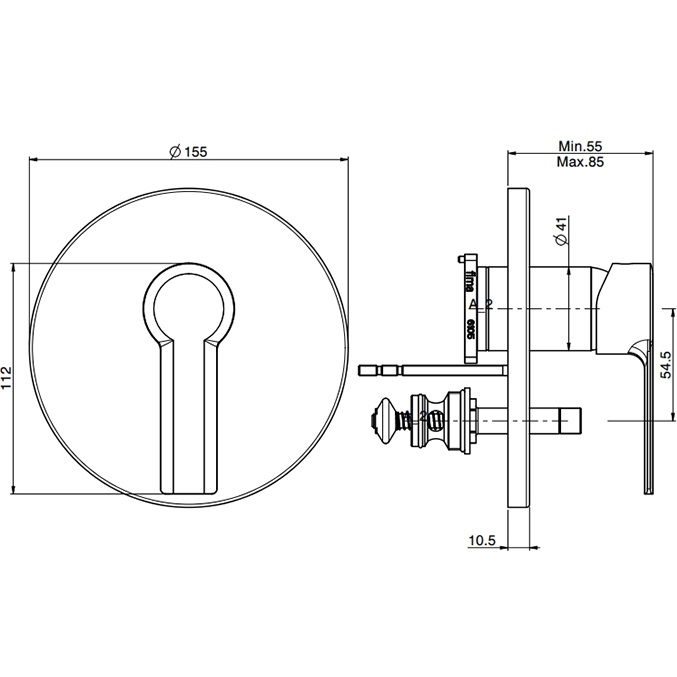 Смеситель для душа скрытого монтажа Fima Carlo Frattini Mast F3139X2OR (золотой)