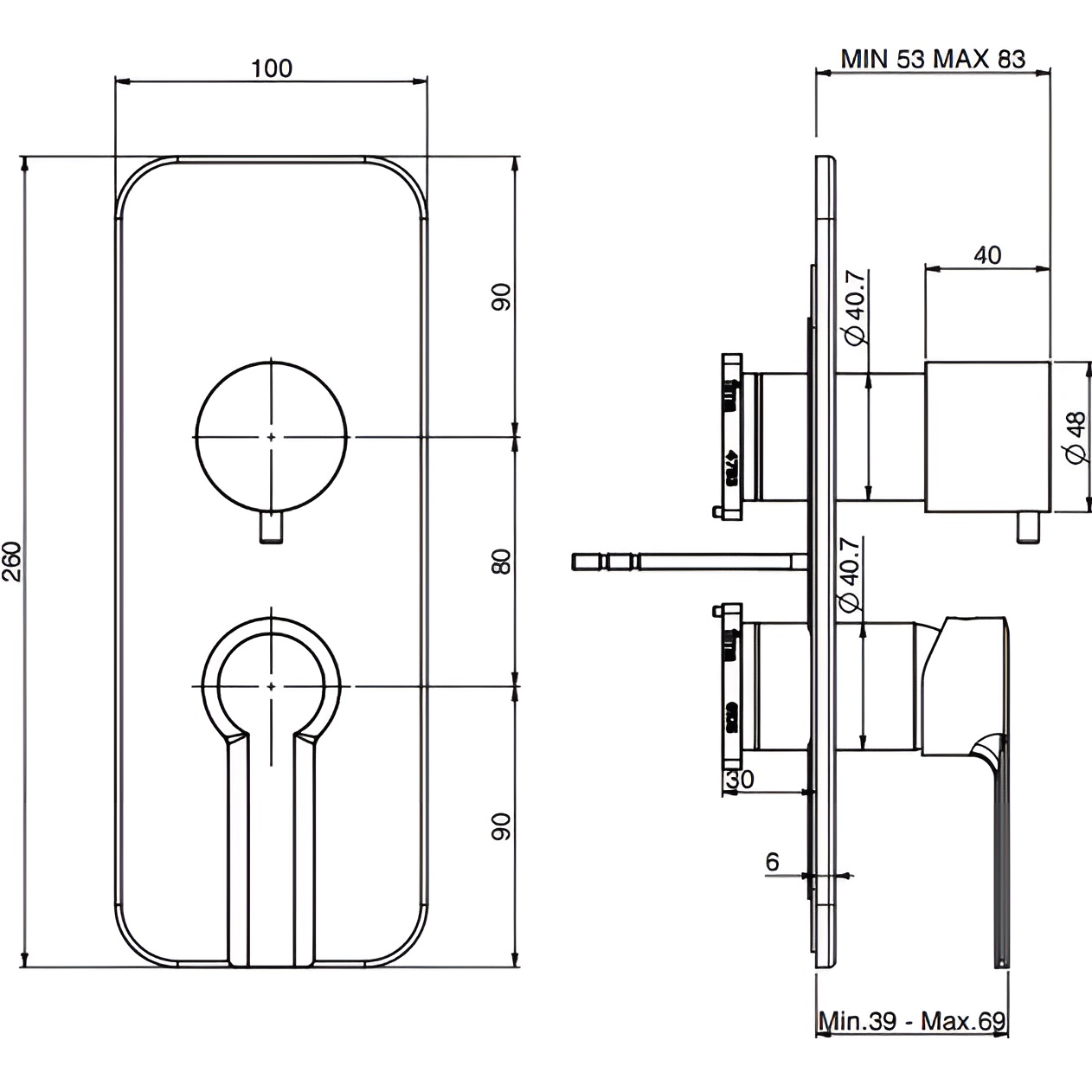 Смеситель для душа скрытого монтажа Fima Carlo Frattini Mast F3139X6OR (золотой)