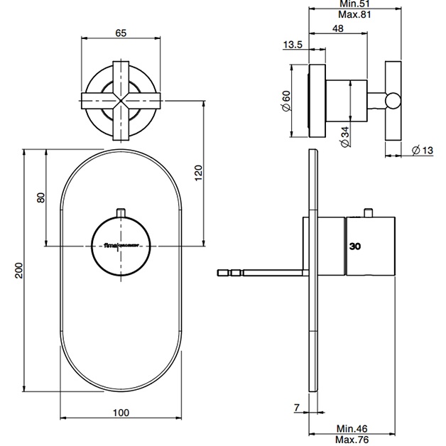 Смеситель для душа скрытого монтажа Fima Carlo Frattini Maxima F5333X1CR (хром)