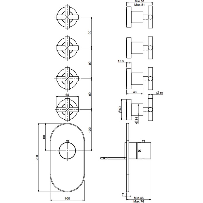 Смеситель для душа скрытого монтажа Fima Carlo Frattini Maxima F5333X4CR (хром)