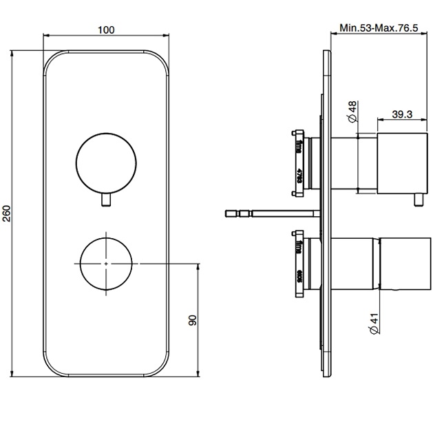 Смеситель для душа скрытого монтажа Fima Carlo Frattini Nomos Go F4169X6CR (хром), с переключателем на 2/3 источника