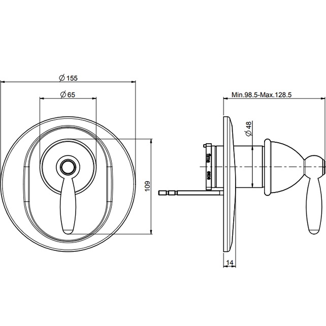 Смеситель для душа скрытого монтажа Fima Carlo Frattini Olivia F5009X1OR (золотой)