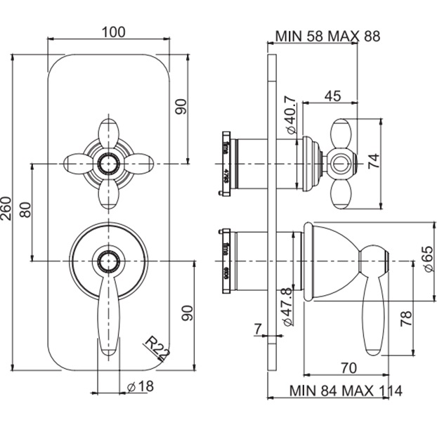 Смеситель для душа скрытого монтажа Fima Carlo Frattini Olivia F5009X6CR (хром)