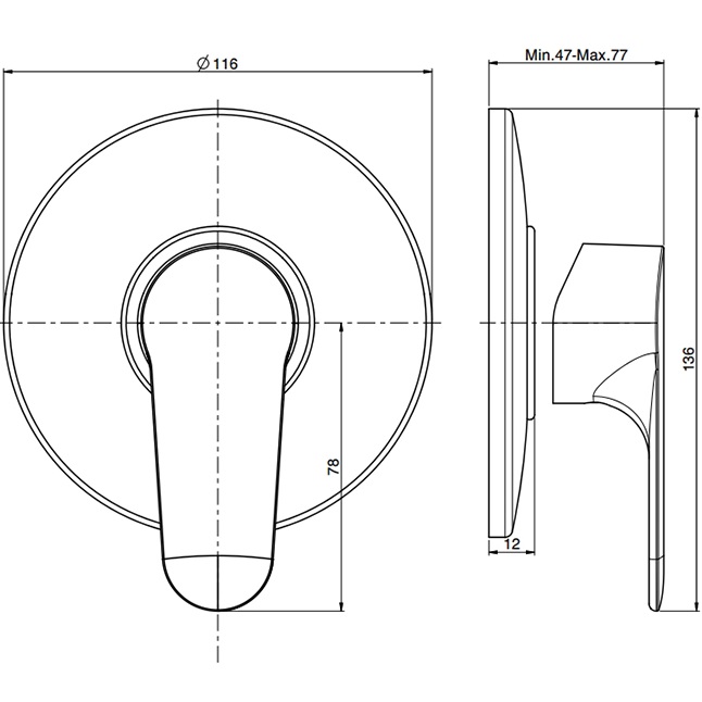 Смеситель для душа скрытого монтажа Fima Carlo Frattini Serie 22 F3833/1CR (хром)