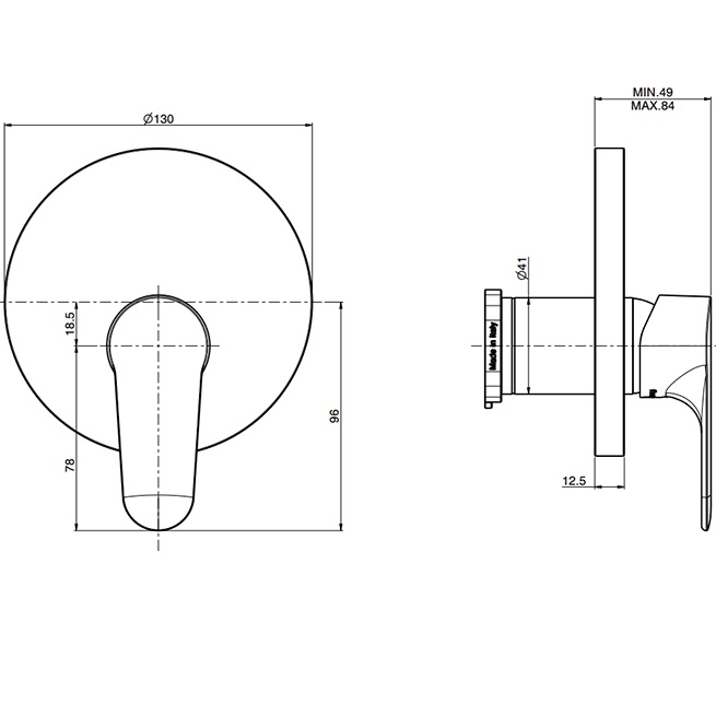 Смеситель для душа скрытого монтажа Fima Carlo Frattini Serie 22 F3839E1CR (хром)