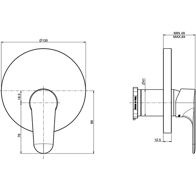 Смеситель для душа скрытого монтажа Fima Carlo Frattini Serie 22 F3839E1NS (черный матовый)