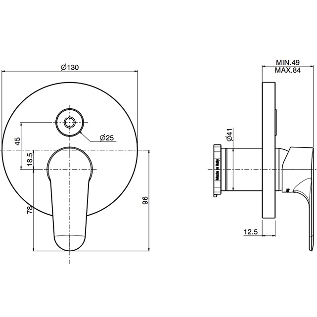 Смеситель для душа скрытого монтажа Fima Carlo Frattini Serie 22 F3839E2NS (черный матовый)