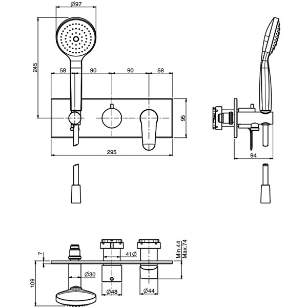 Смеситель для душа скрытого монтажа Fima Carlo Frattini Serie 22 F3849WX2CR (хром)