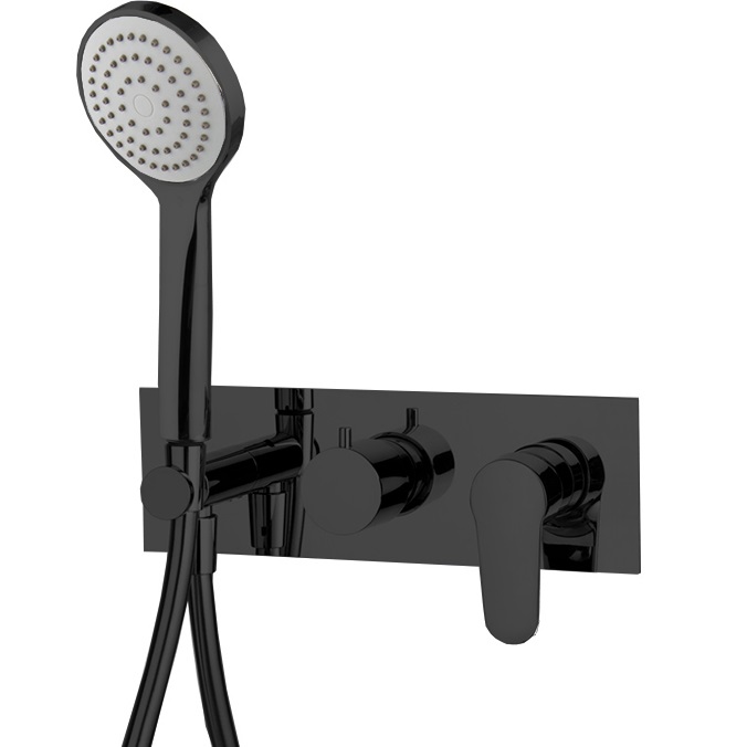 Смеситель для душа скрытого монтажа Fima Carlo Frattini Serie 22 F3849WX2NS (черный матовый)