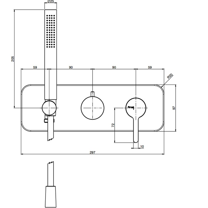 Смеситель для душа скрытого монтажа Fima Carlo Frattini Snap F3129WX2CR (хром)