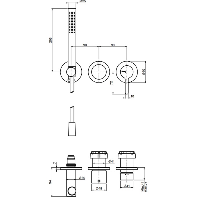Смеситель для душа скрытого монтажа Fima Carlo Frattini Snap F3129WX8CR (хром)