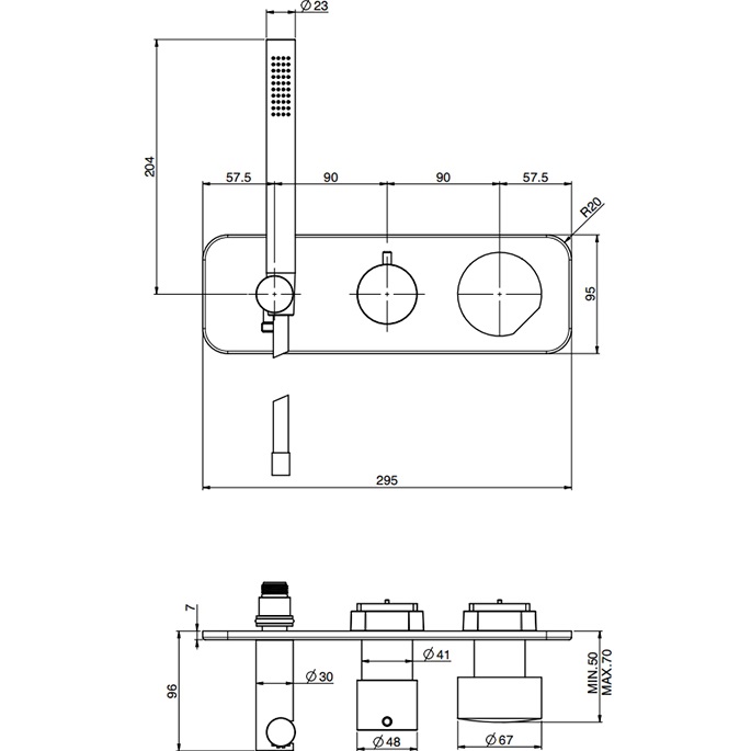Смеситель для душа скрытого монтажа Fima Carlo Frattini So F3169WX2OR (золотой)