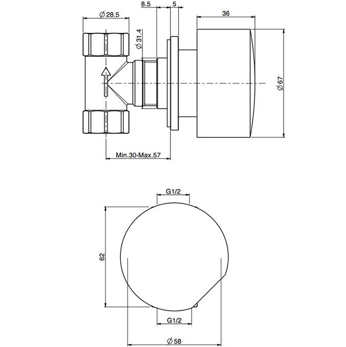 Смеситель для душа скрытого монтажа Fima Carlo Frattini So F3183N1CR (хром)