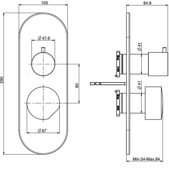 Смеситель для душа скрытого монтажа Fima Carlo Frattini So F3189X6NS (черный матовый)