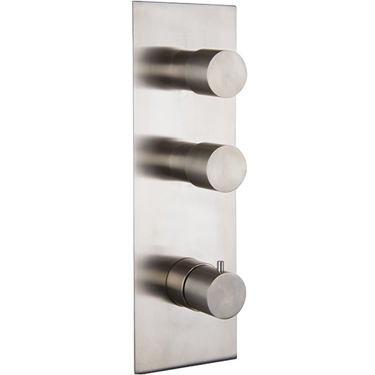 Смеситель для душа скрытого монтажа Fima Carlo Frattini Spillo Steel F3089X2INOX (нержавеющая сталь),  с термостатом, 2 источника