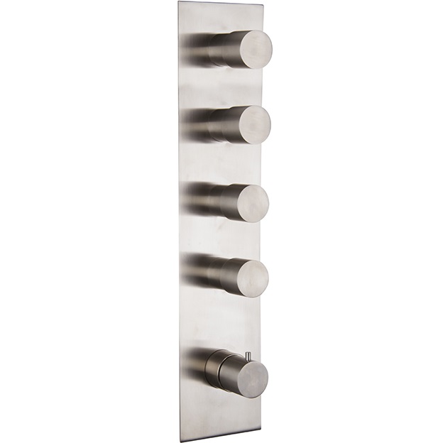 Смеситель для душа скрытого монтажа Fima Carlo Frattini Spillo Steel F3089X4INOX (нержавеющая сталь), с термостатом, 4 источника