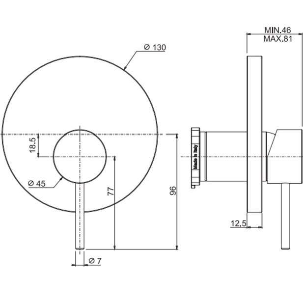 Смеситель для душа скрытого монтажа Fima Carlo Frattini Spillo Up F3039E1NS (черный матовый)
