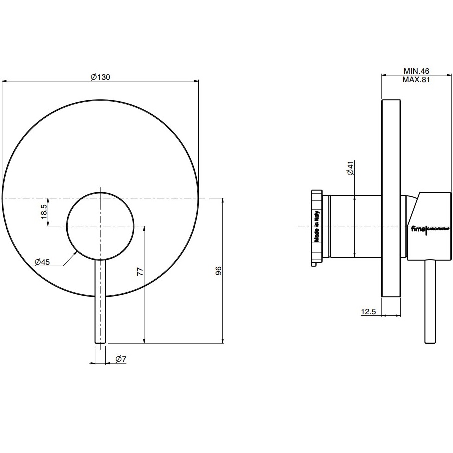 Смеситель для душа скрытого монтажа Fima Carlo Frattini Spillo Up F3039E1CR (хром)