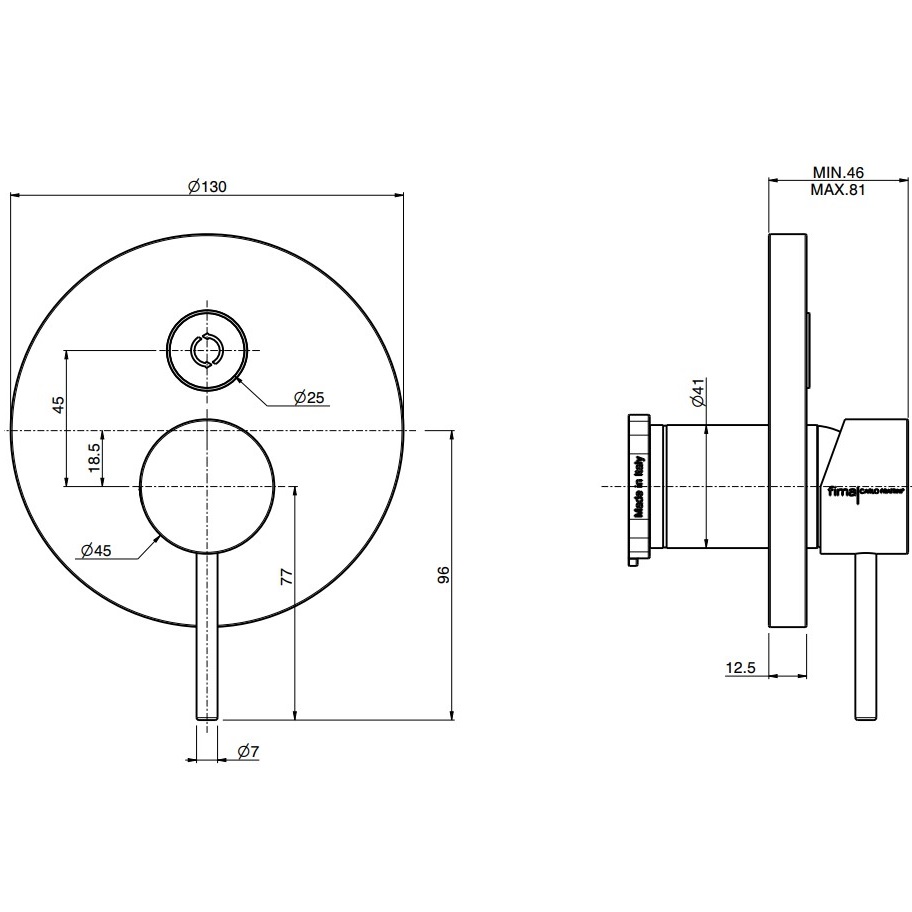 Смеситель для душа скрытого монтажа Fima Carlo Frattini Spillo Up F3039E2CR (хром), на 2 источника
