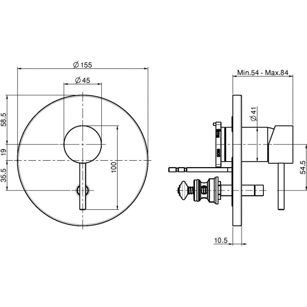 Смеситель для душа скрытого монтажа Fima Carlo Frattini Spillo Up F3039X2OR (золотой)